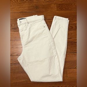 Banana Republic High Rise Skinny Off White Velvety Pants